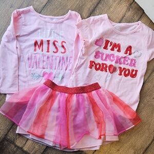Pink Valentine's Day Toddler Outfit Set